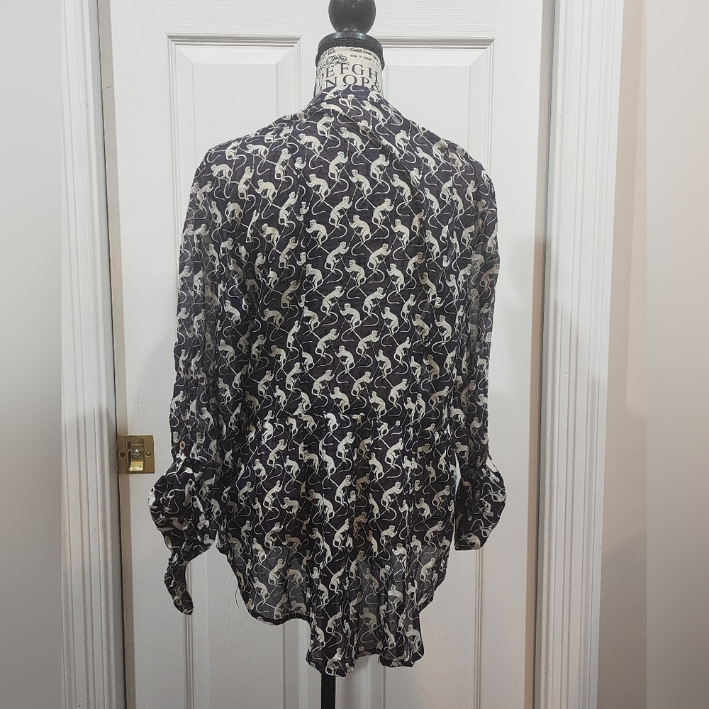 Maeve Black and White Floral Blouse - Picture 7 of 9